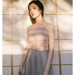 Spaghetti Strap A-line Midi Dress / Light Jacket / Set