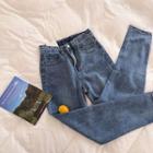 Letter Waistband Straight-fit Jeans