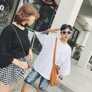 Couple Matching Metal Ring 3/4 Sleeve T-shirt