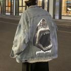 Shark Print Denim Jacket