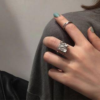 925 Sterling Silver Square Open Ring Open Ring - 925 Silver - Square - 9
