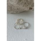 Set Of 3: Various Rings Ivory - One Size