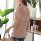 3/4-sleeve Lace-back T-shirt