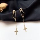 Alloy Safety Pin Dangle Earring 1 Pair - Stud Earring - One Size
