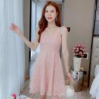 Spaghetti Strap Sequin Mini A-line Dress