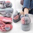 Rabbit-ear Faux-fur Platform Slippers