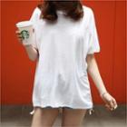 Distressed Linen Blend T-shirt