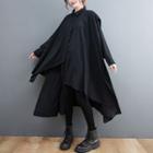 Asymmetrical Shirt Dress Black - One Size