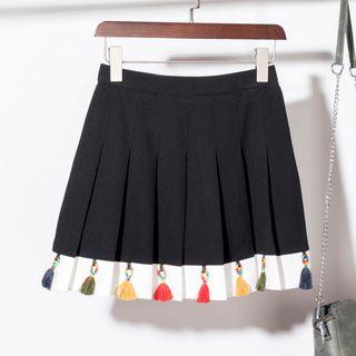 Tassel Detail Pleated Skirt