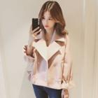 Drawstring Double-buttoned Woolen Jacket