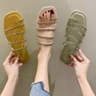 Toe-loop Rhinestone Strap Slide Sandals
