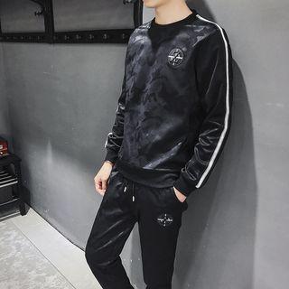 Set: Camo Print Sweatshirt + Sweatpants