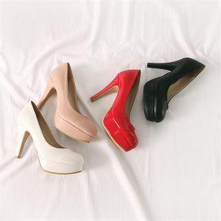 Pin-heel Faux-leather Pumps