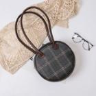Round Plaid Shoulder Bag Dark Gray - One Size