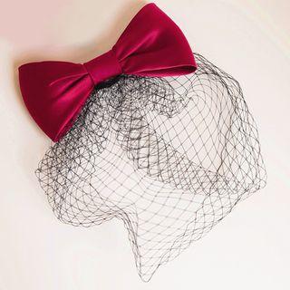 Bridal Bow Hair Clip With Veil