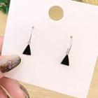 Triangle Hoop Earring 1 Pair - Triangle - Silver & Black - One Size