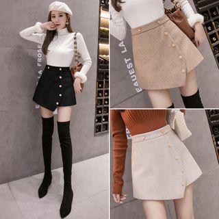 Button-up Mini Wrap Skort