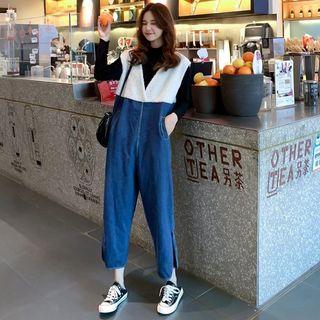 Fleece Panel V-neck Jumper Jeans