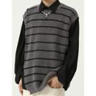 Striped Slit Sweater Vest