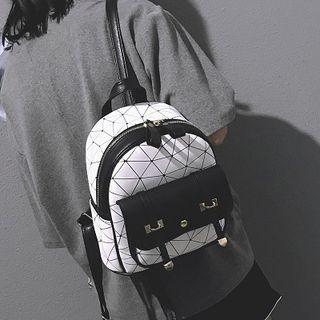Faux Leather Patterned Backpack
