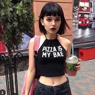 Letter Halter Cropped Top