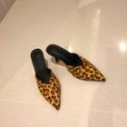 Pointy-toe Leopard Mules
