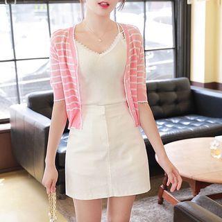 Stripe Cropped Summer Cardigan
