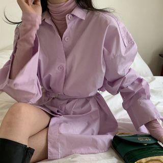 Long-sleeve Turtleneck Top / Oversized Shirt
