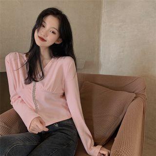 V-neck Single Breasted Top