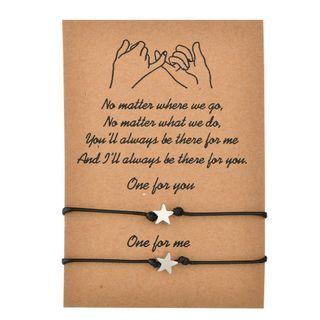 Set Of 2: Star Bracelet Black - One Size