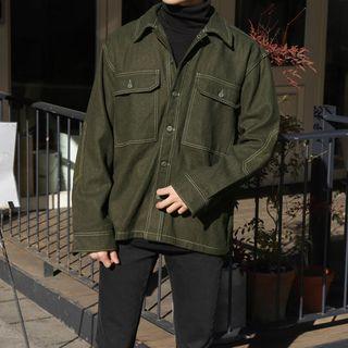 Stitched Flap-pocket Boxy-fit Shirt