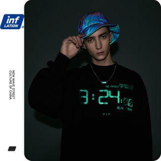 Reflective Loose-fit Printed Sweatshirt