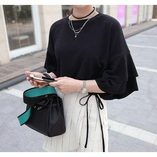 Layered Ruffle-sleeve Top