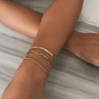 Layered Alloy Bracelet 0477 - Gold - One Size