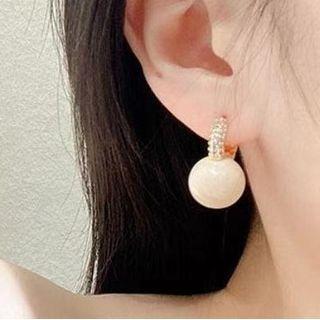 Rhinestone Bead Hoop Earring