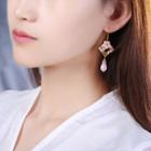 Flower Beaded Dangle Earring / Clip-on Earring
