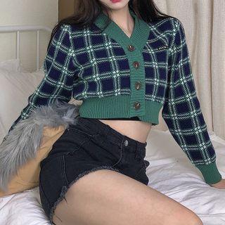 Plaid Print Single Button Long-sleeve Light Jacket