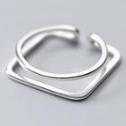 Geometric Sterling Silver Layered Open Ring 1 Pc - Silver - One Size