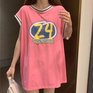 Number Print Oversized Tank Top