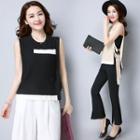 Color Block Sleeveless Knit Vest