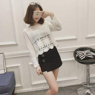 Long Sleeve Crochet Top