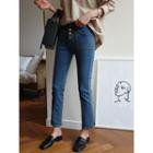 Button-fly Straight-cut Jeans