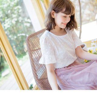 Bell Sleeve Floral Lace Top
