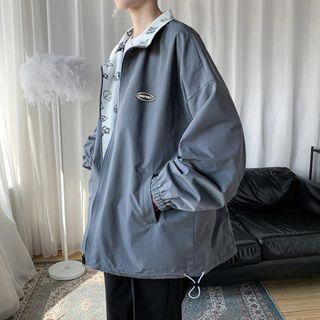 Reversible Graphic Print Zip Jacket