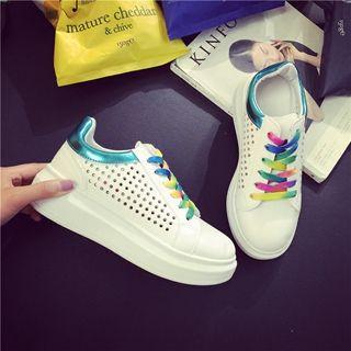Lace-up Perforated Sneakers
