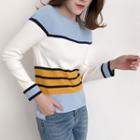 Striped High-low Knit Top