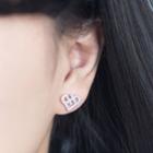 925 Sterling Silver Rhinestone Heart Earrings / Necklace