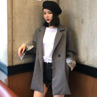 Double Breasted Blazer / Short-sleeve A-line Dress