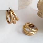 Layered Hoop Drop Earring 1 Pair - Stud Earrings - Matte - One Size