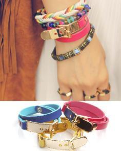 Buckled Faux Leather Bracelet